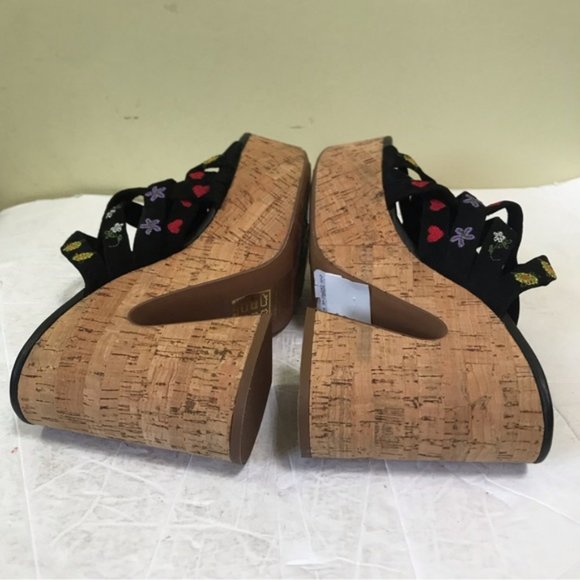 Free People NEW Lisbon Platform Heels Floral Suede Platform Mules Sandals Clog 9 - Picture 12 of 16